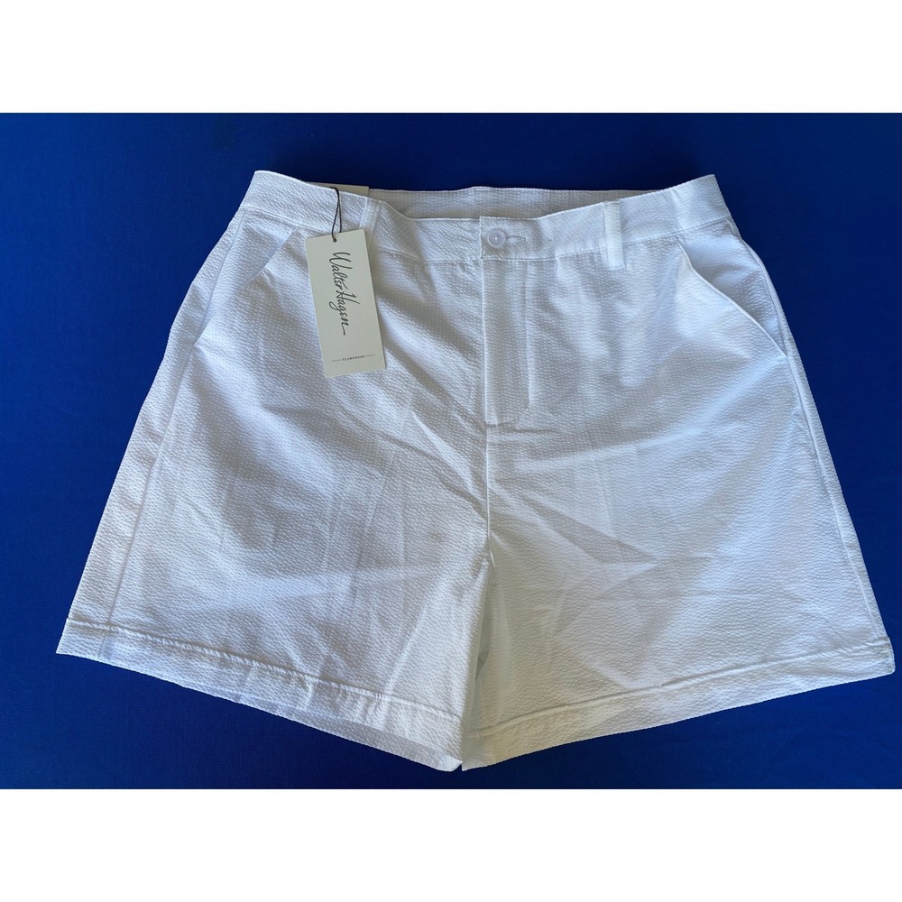 Walter Hagen Clubhouse Traditional 7" Shorts Pure White Womens 10 NWT UPF 50+